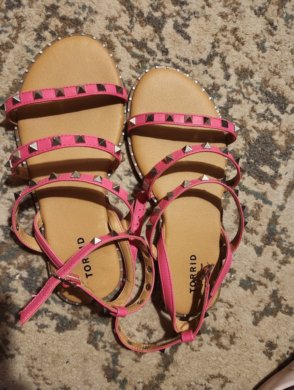 torrid Hot Pink Studded Multi-Strap Sandals